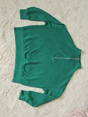 Green Half-Zip Women's Sweater